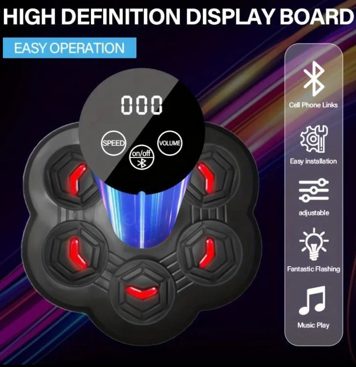 Maquina De Boxeo Inteligente Musical Con Guantes Y Bluetooth
