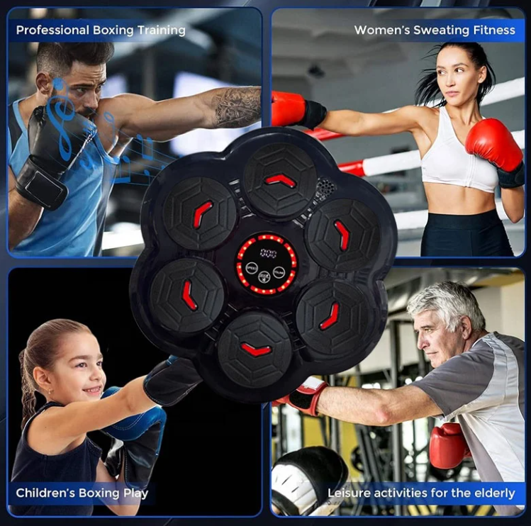 Maquina De Boxeo Inteligente Musical Con Guantes Y Bluetooth