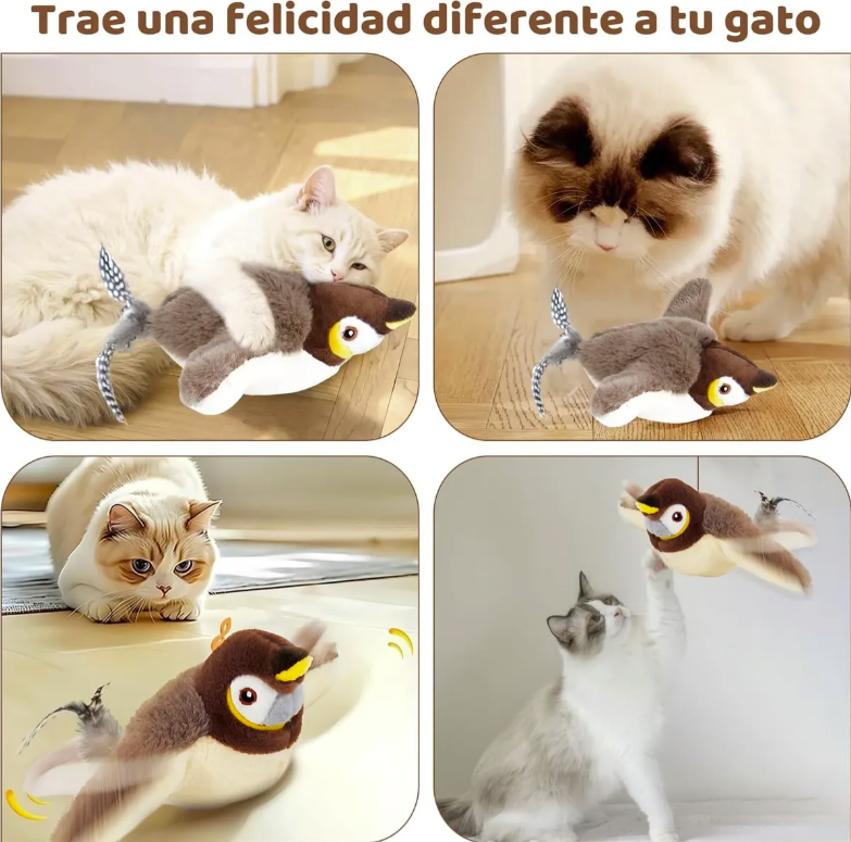 Juguete Para Gatos Pajaro Gorrion Interactivo