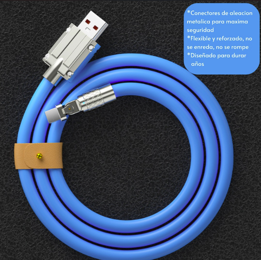 Cable de Carga Hyper 180° USB a IPhone y Tipo C Lightning