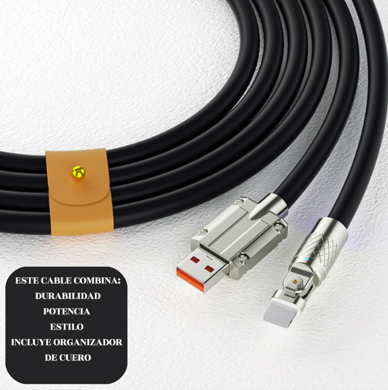 Cable de Carga Hyper 180° USB a IPhone y Tipo C Lightning