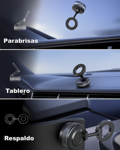 🔒 Soporte Magnético Premium 360° para Celular – Fijación Segura sin Adhesivos