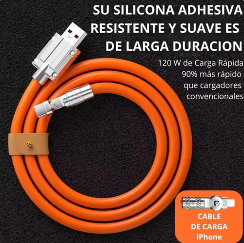 Cable de Carga Hyper 180° USB a IPhone y Tipo C Lightning